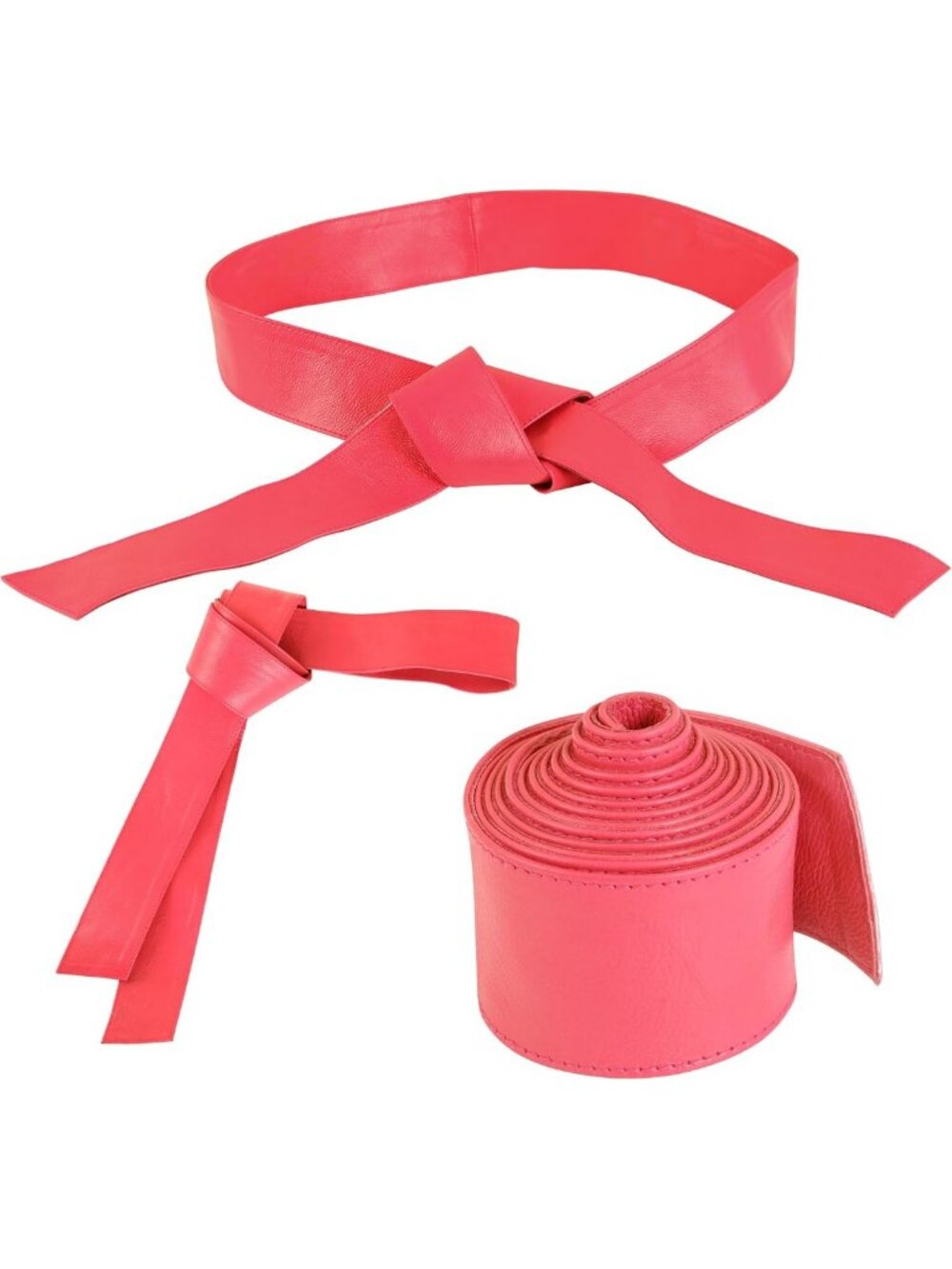 Plus Size Wide Solid Color Genuine Leather Obi Sash Tie Waist Belt for Women